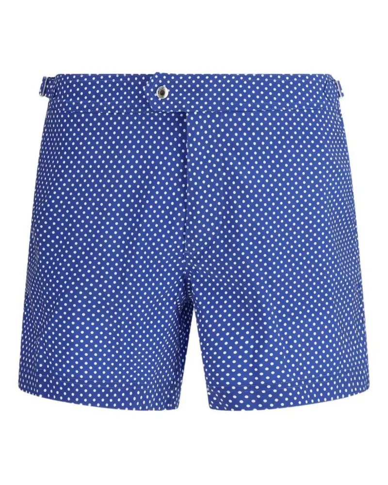 Tom Ford Men's Swimsuit Blue Polka Dot Polyester Suits Blue