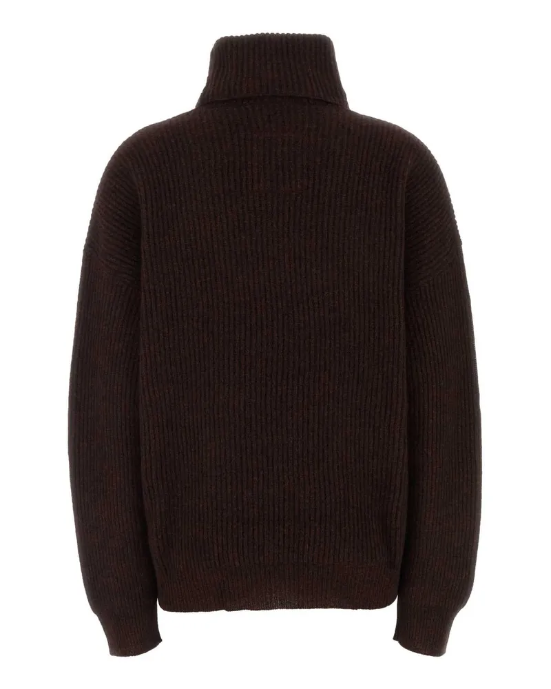 Uma Wang Neck Sweater Brownred