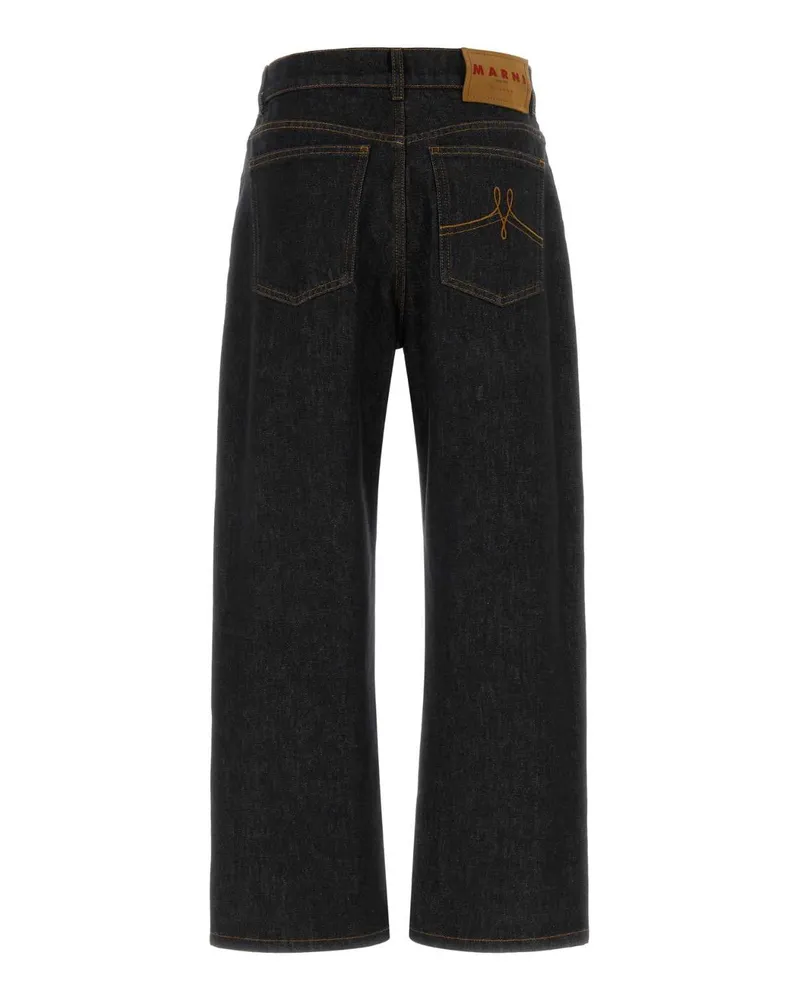 Marni Women's Dark Blue Denim Jeans Blublack Exterior: Cotton Pantaloni Black