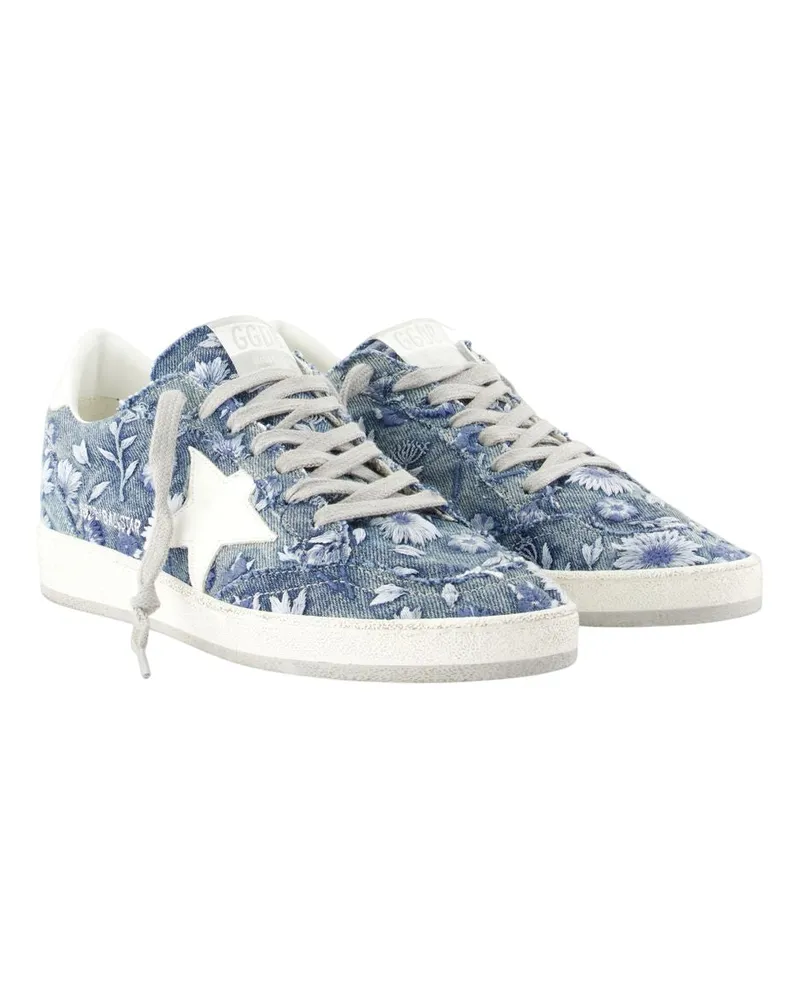 Golden Goose Women's Ballstar Sneakers -  Leather Blue Calfskin Shoes Blue