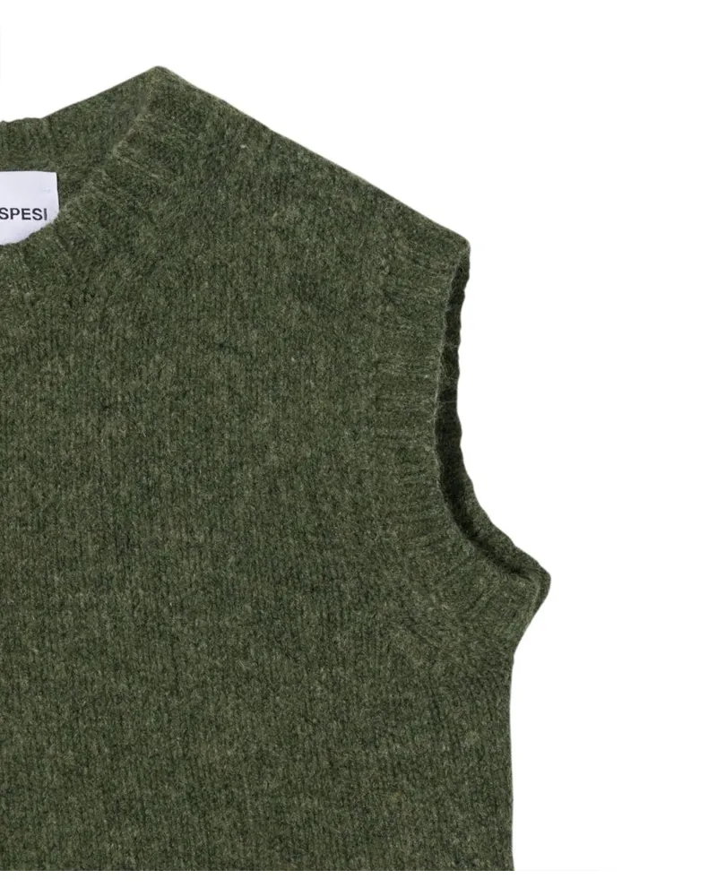 ASPESI Knitted Wool Blend Vest — Green Green