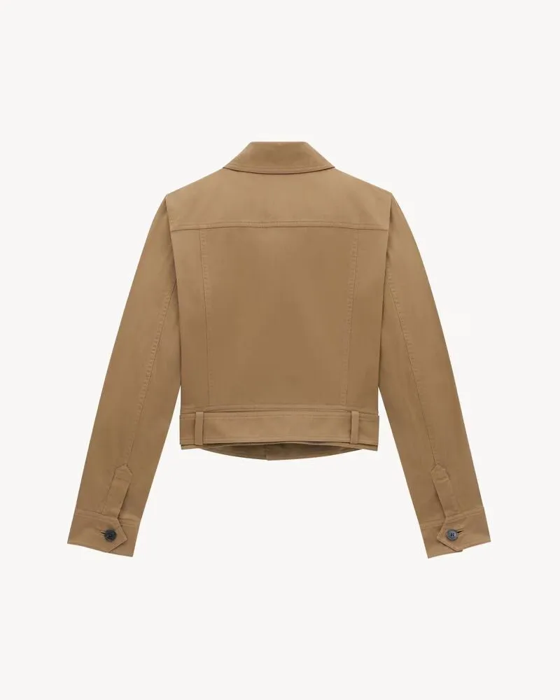 Saint Laurent Belted Utility Jacket — Beige Beige