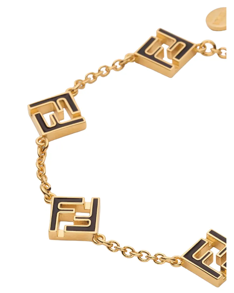 Fendi Logo-Detailed Gold-Tone Chain Bracelet — Gold Gold