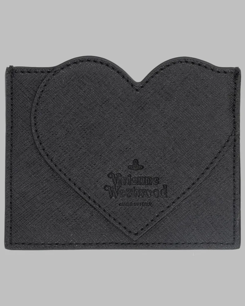 Vivienne Westwood Heart-Shaped Polyester Card Case — Black Black