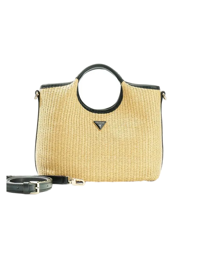 Guess Women's Satchel Bag Natural-Black Polypropylene - Satchel-Bags Natural/black Beige