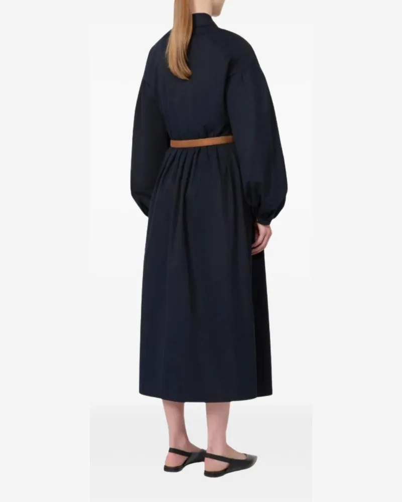 Max Mara Women's Midi Dress Blue Cotton Black