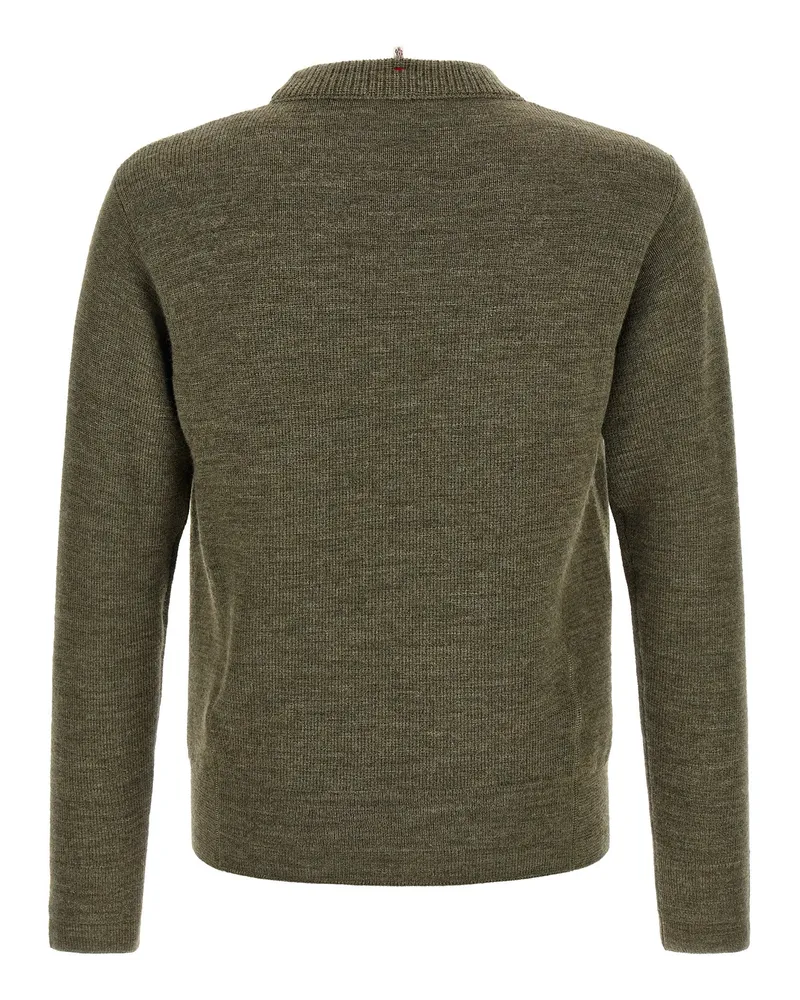 Moncler Virgin Wool Crew Neck Sweater — Green Green