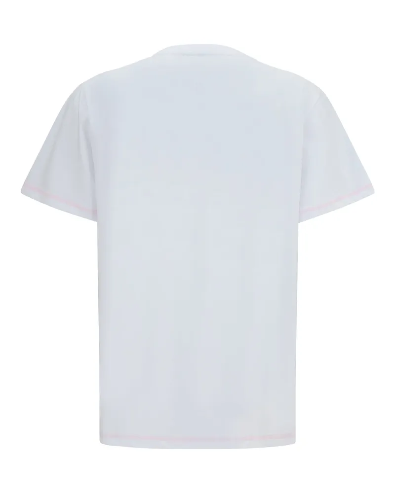 Ganni Women T-Shirt Raspberry Print Bright White Cotton T-Shirts & Jerseys White