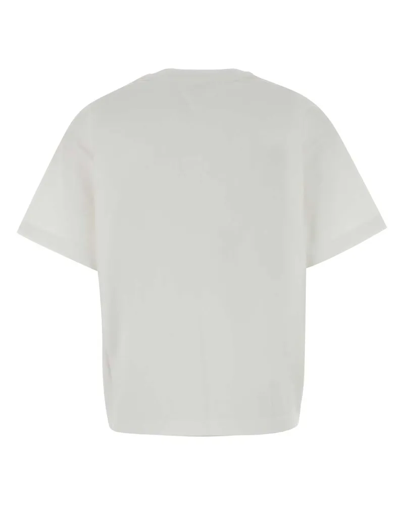 Bottega Veneta Contrast Leather Pocket T-shirt — White White