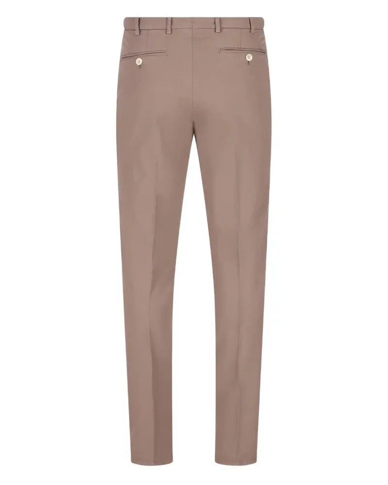Brunello Cucinelli Belt-Loop Cotton Trousers — taupe Taupe