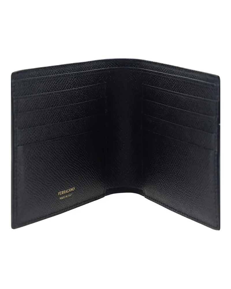 Ferragamo Men's Calfskin Billfold Wallet Black Calf Leather (bos Taurus) Umbrellas Black