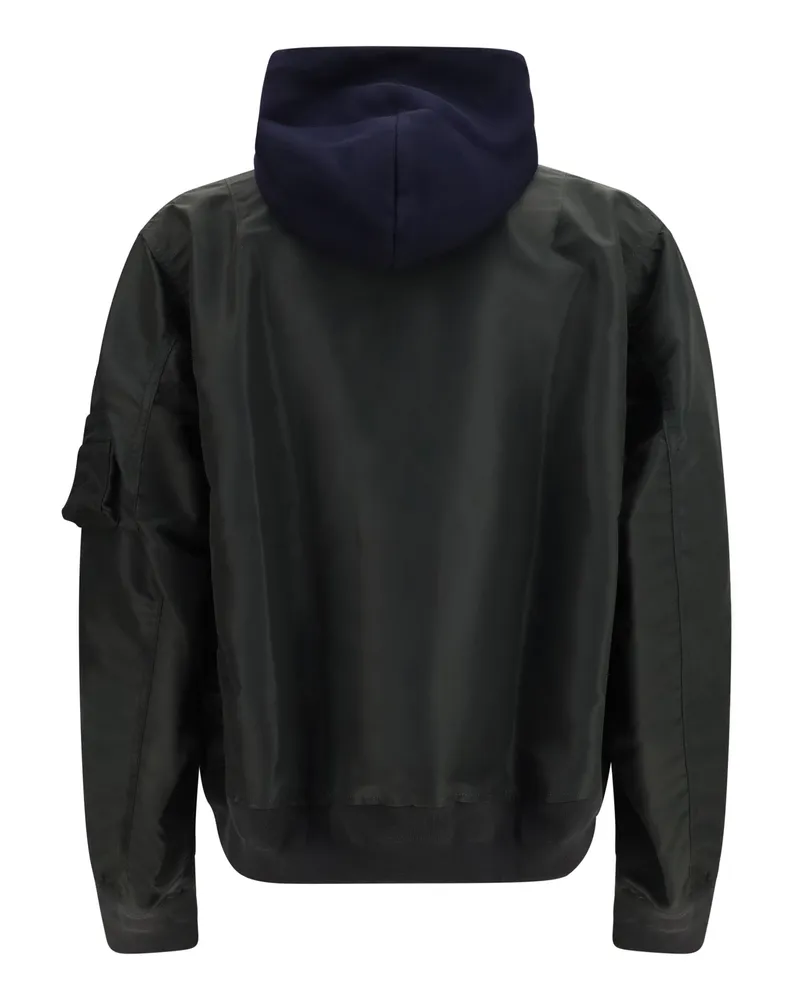 Sacai Hybrid Cotton Blend and Twill Jacket — Navy 