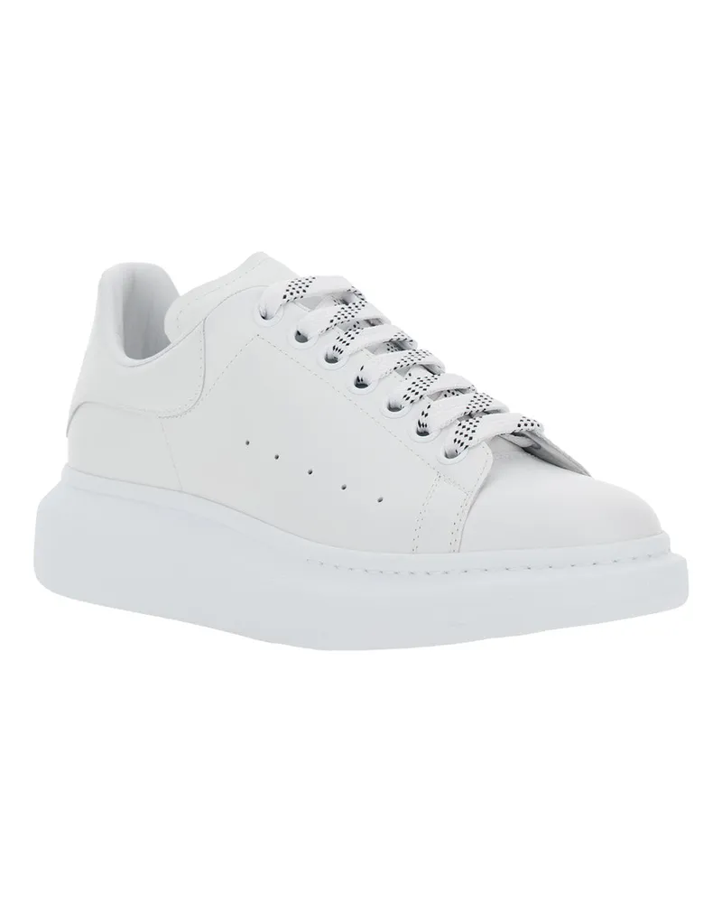 Alexander McQueen Low-Top Leather Sneaker — White White