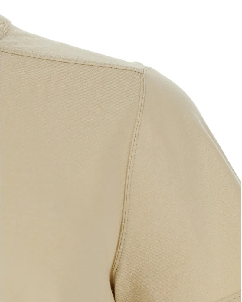 Rick Owens Crew Neck Cotton T-Shirt — Beige Beige