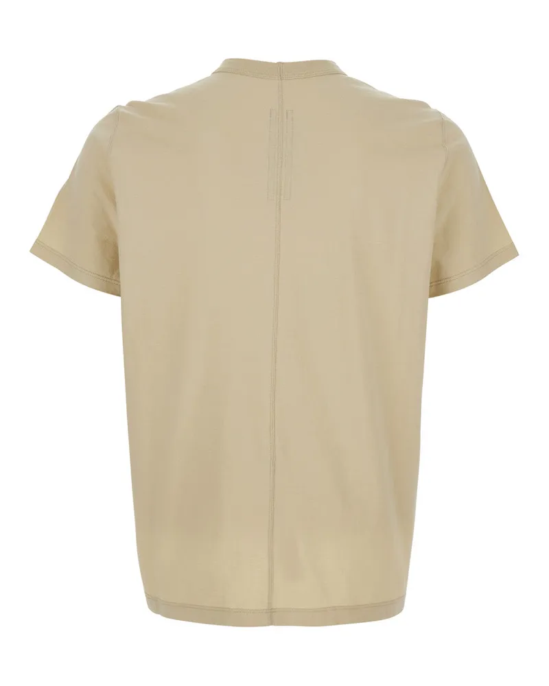 Rick Owens Crew Neck Cotton T-Shirt — Beige Beige