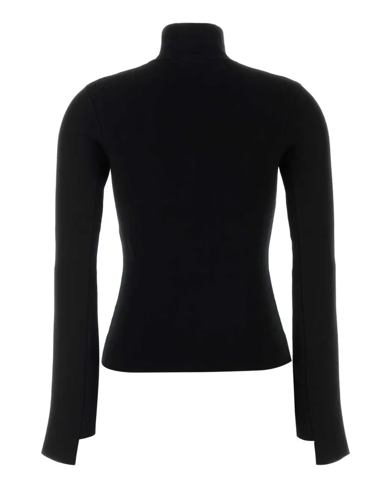 Courrèges Women's Black Viscose Blend Sweater Heritagewhite Exterior: Polyester Maglieria Black