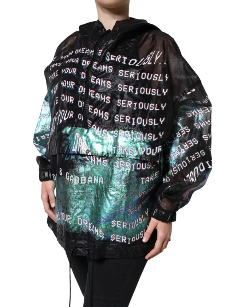 Dolce & Gabbana Multicolor Graphic Print Hoodie — Black Black