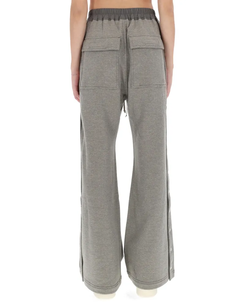 DRKSHDW by Rick Owens Wide Leg Cotton Trousers — Gray Gray