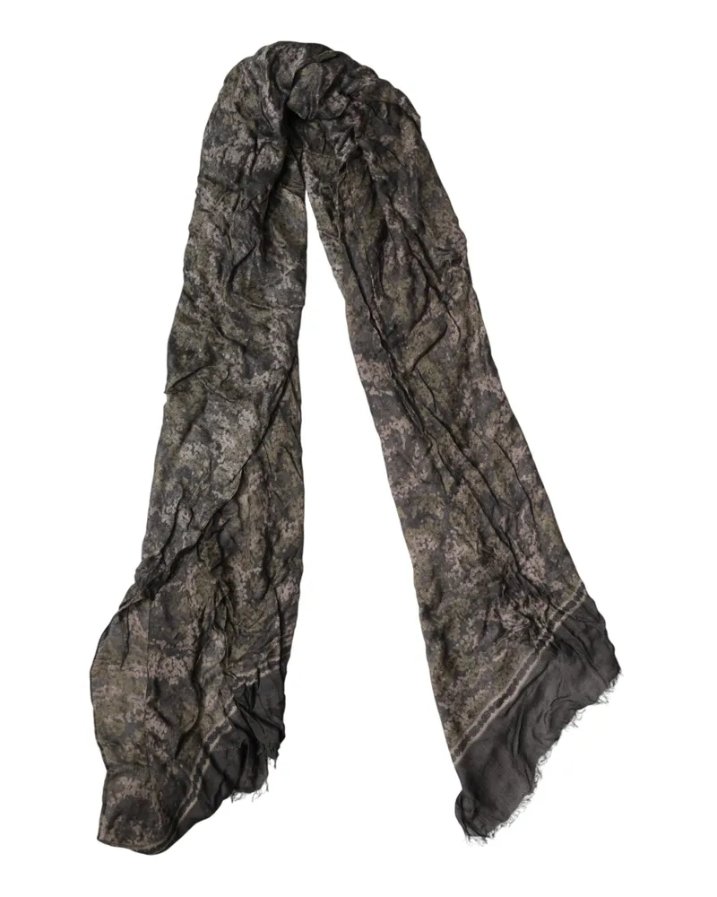 Dolce & Gabbana Brown Camouflage Modal Men Shawl Scarf Md+ws Brown