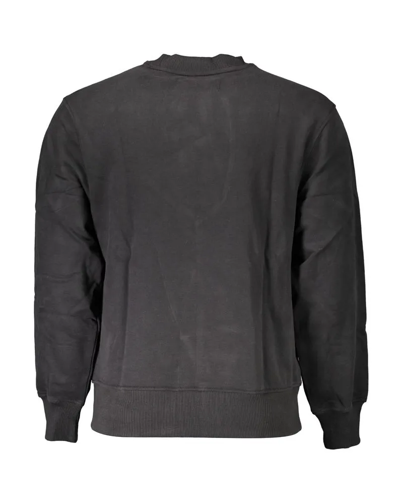 Calvin Klein Logo-Embroidered Cotton Sweatshirt — Black Black