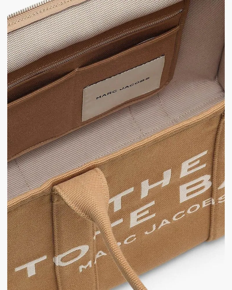 Marc Jacobs Woven Jacquard Logo Tote Bag — Beige Beige