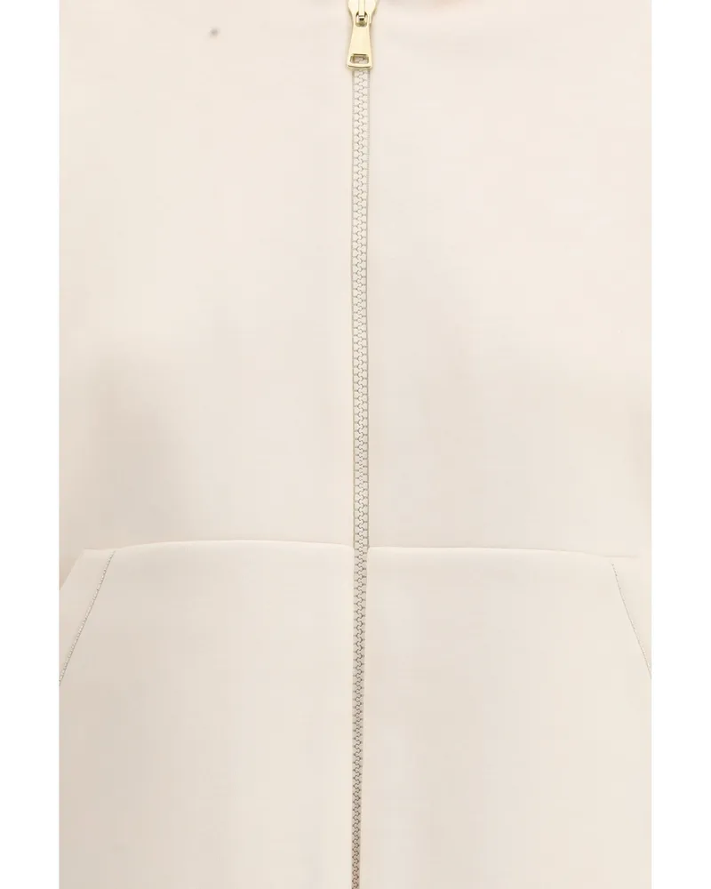 Fabiana Filippi Women's Hooded Sweatshirt Cream Modal Sweatshirts Sweater Cream