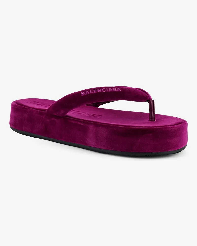 Balenciaga Women's Sandals Jet Lag Stretch Velvet Purple Cotton-Viscose-Rubber Cotton/viscose/rubber Purple