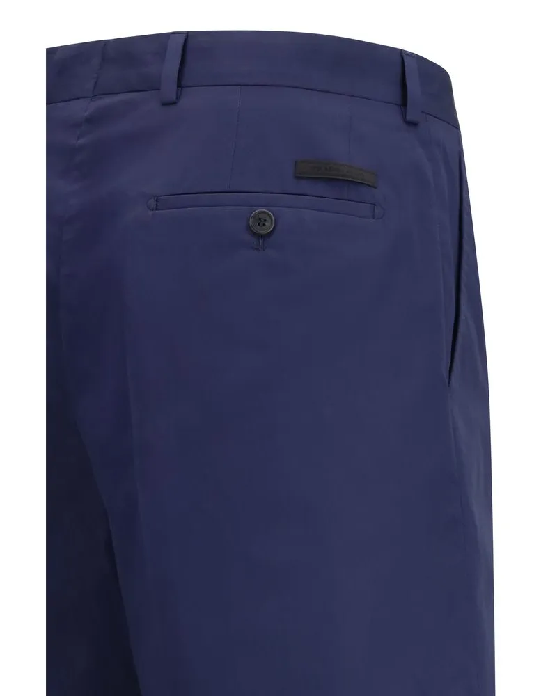 Prada Men's Blue Cotton Bermuda Shorts Blue