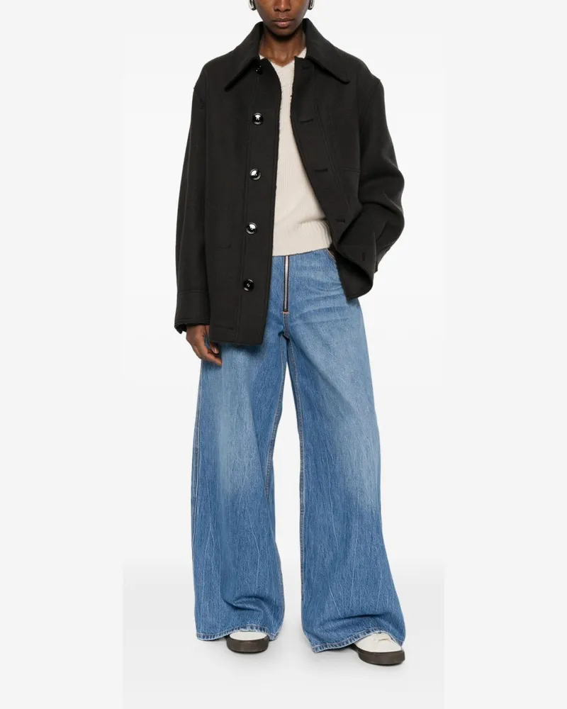 AMI Paris Wool Overshirt Jacket — Black Black