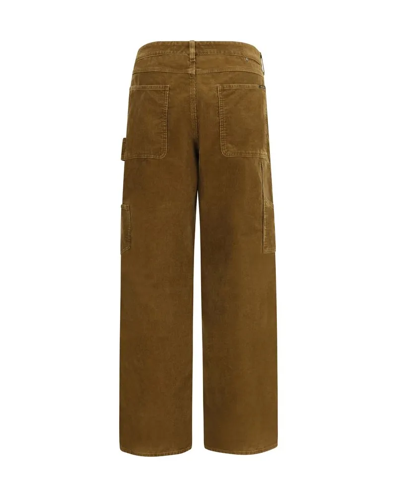 Golden Goose Men's Brown Cotton Cargo Pants Brown