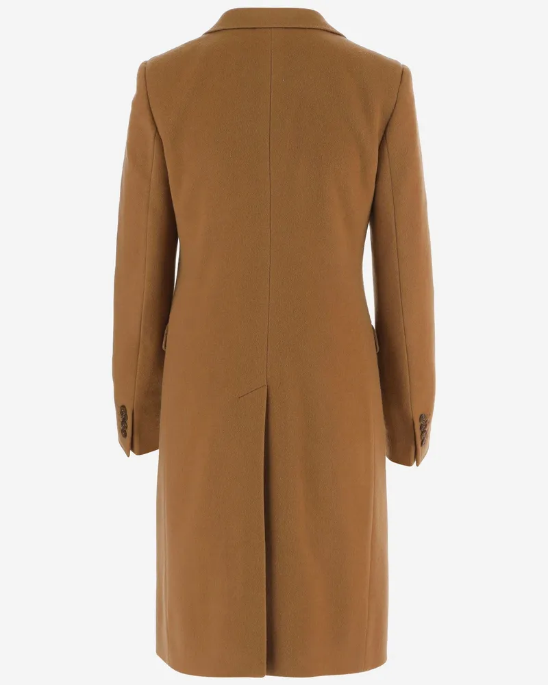 Tagliatore Women's Single-Breasted Cashmere Coat Light Brown Brown