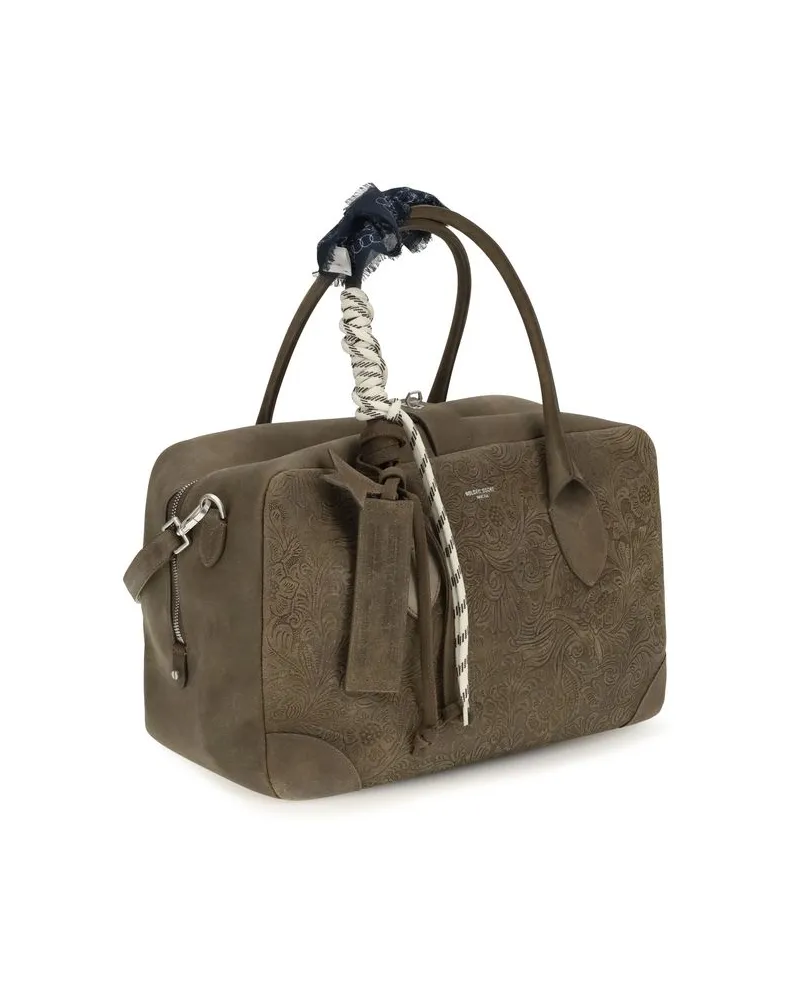 Golden Goose Calfskin Leather Top Handle Bag — Brown Brown
