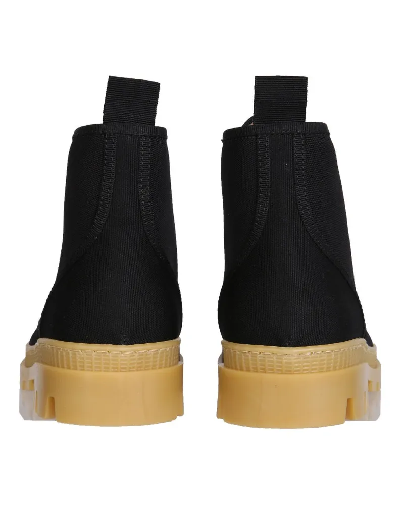 Gia Borghini Canvas Hiking Boot — Black Black