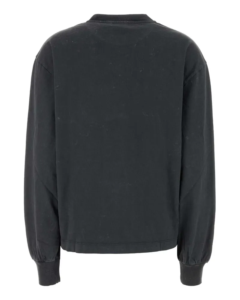 Ganni Women's Graphite Cotton Oversize T-Shirt Phantom Maglie Sweater Gray