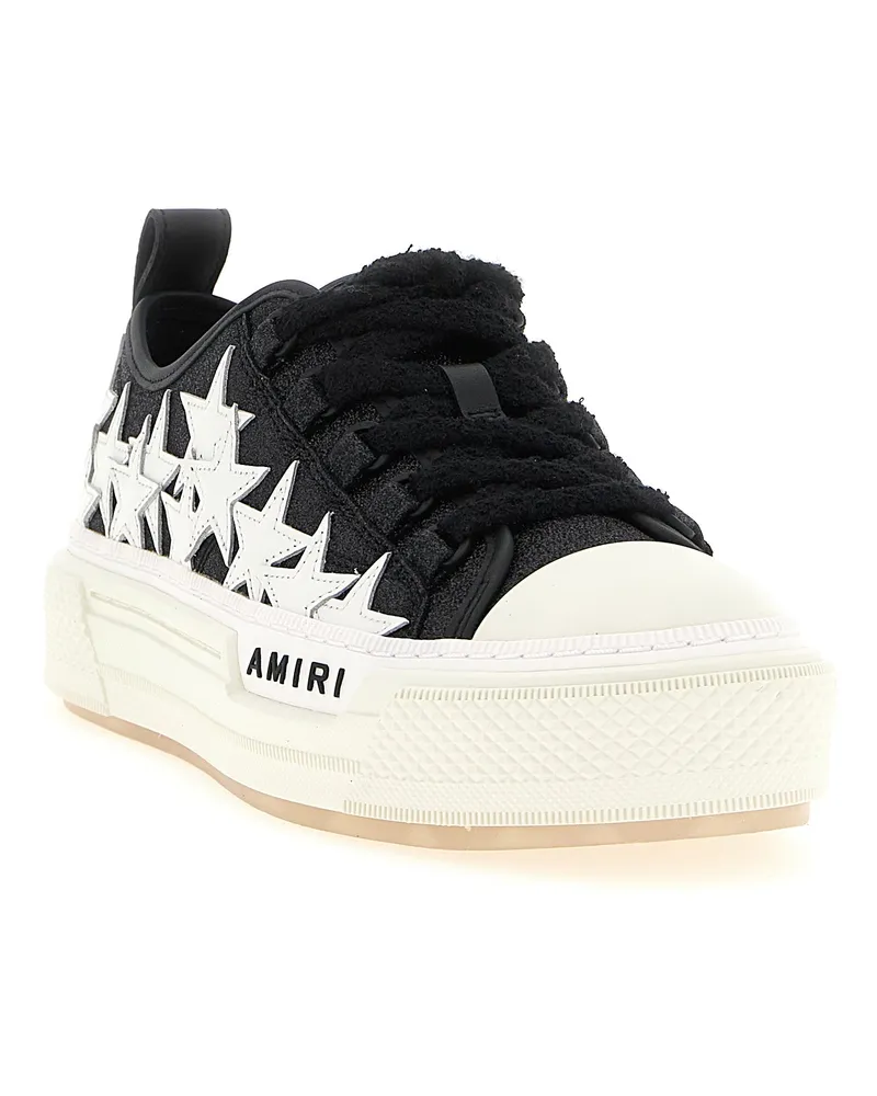 Amiri Star-Embroidered Calfskin Sneaker — Multicolor Multicolor