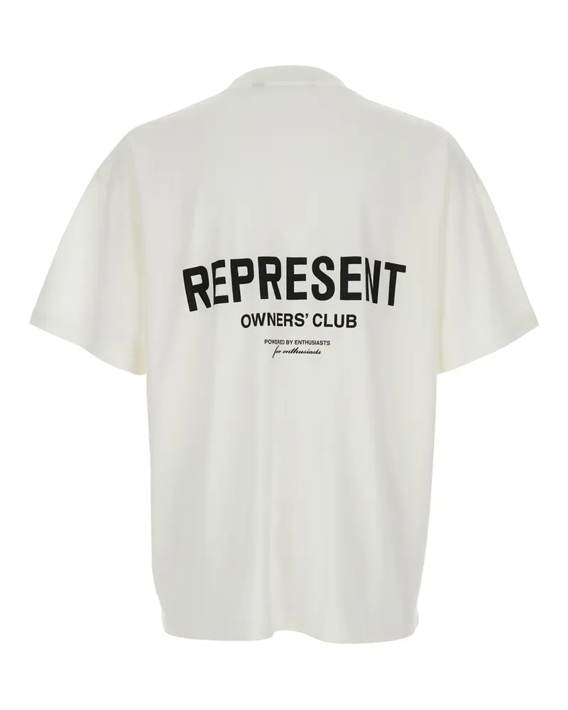 REPRESENT Logo-Embroidered T-Shirt — White White