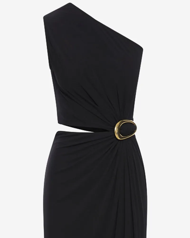 Bottega Veneta Women's Crepe-Effect Viscose Jersey Dress Black Black