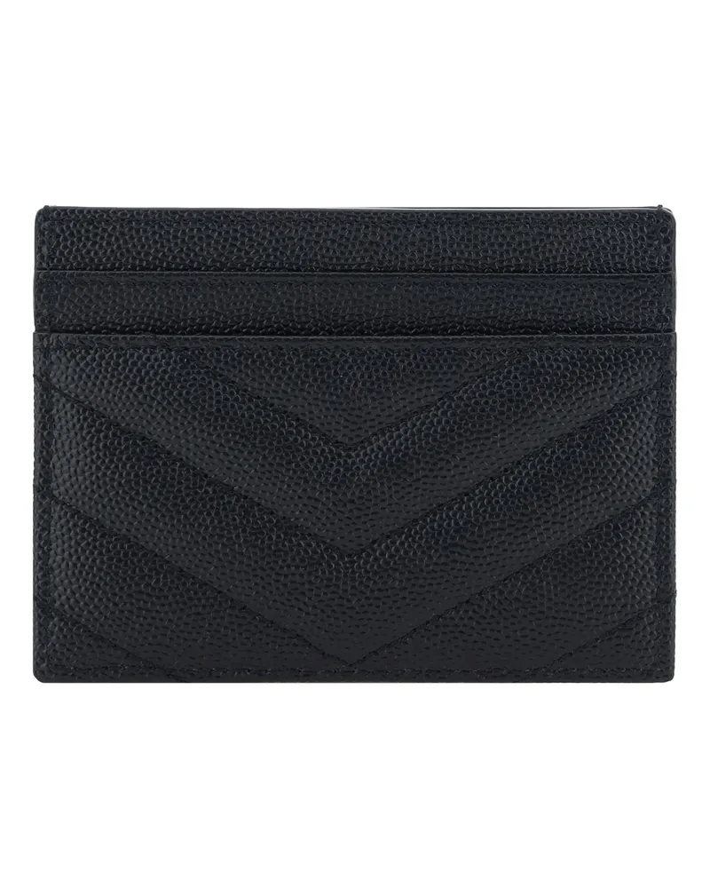 Saint Laurent Women's Cardholder Black Calf Leather Wallets & Purses Black