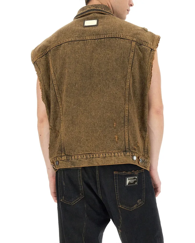 Dolce & Gabbana Denim Cotton Vest — Multicolor Multicolor