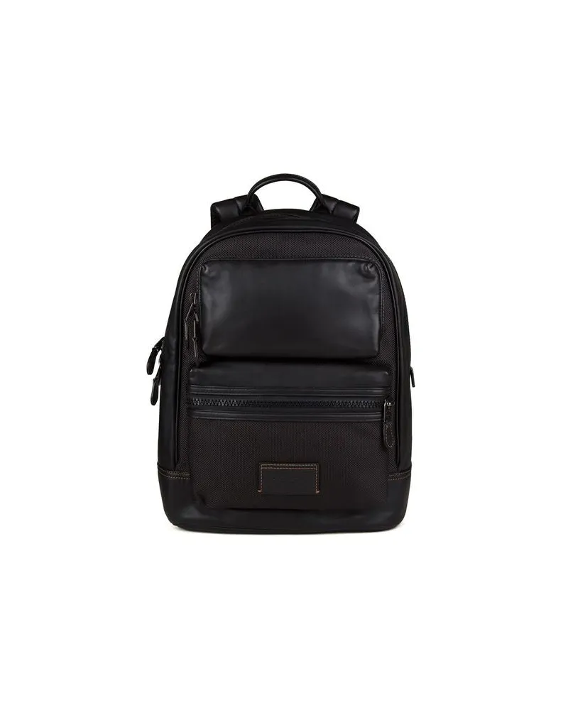 Coach Men's Backpack Charcoal-Black Leather Black