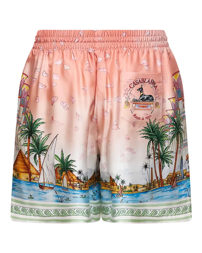 Casablanca Paris Men's Shorts Ethereal Silk Multicolour Pink