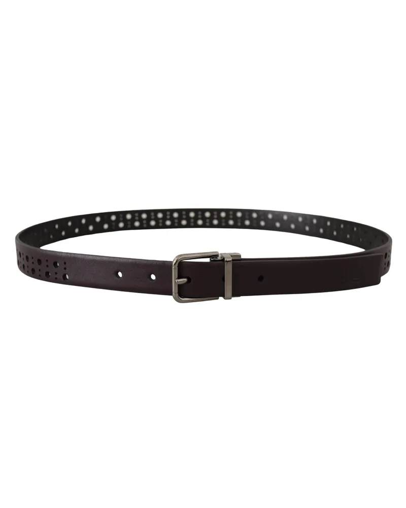 Dolce & Gabbana Perforated Leather Belt — Purple Purple