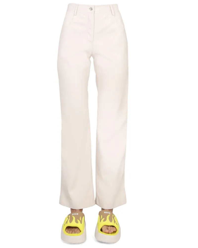 MSGM High Waist Trousers — Ivory Ivory