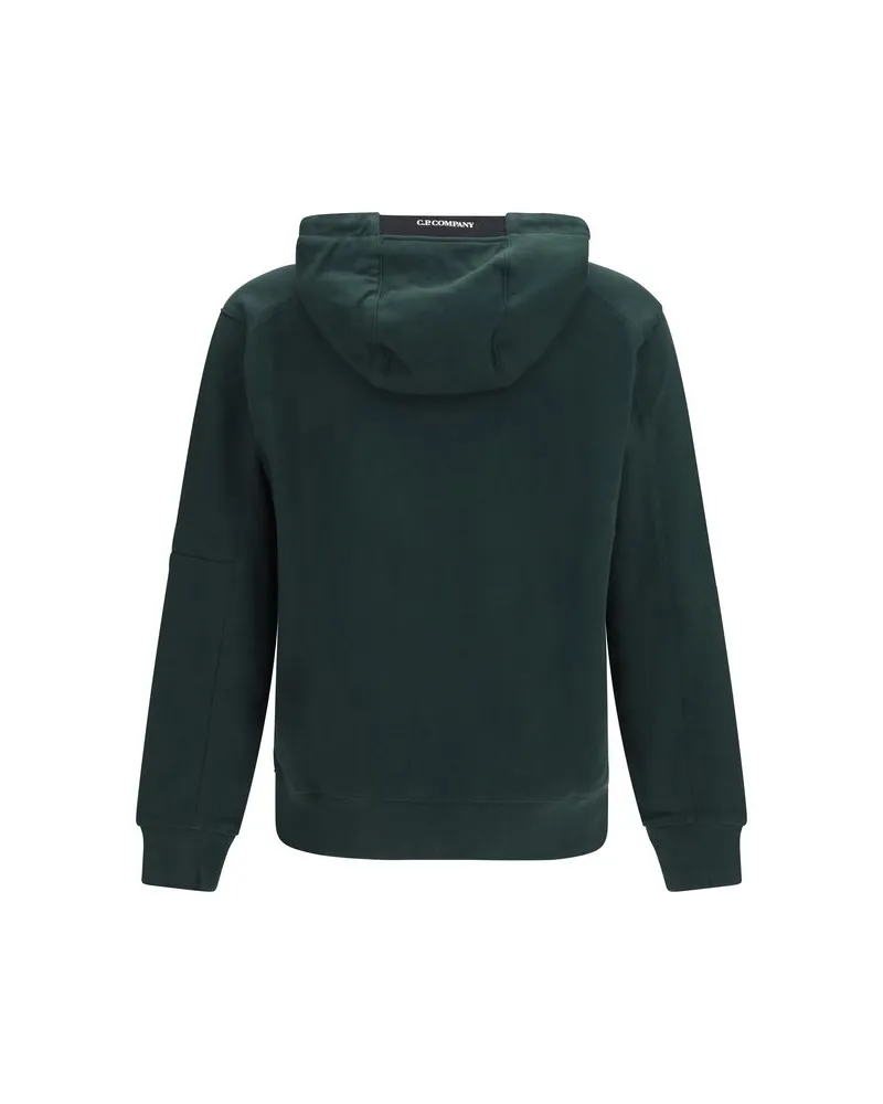 C.P. Company Diagonal-Weave Cotton Fleece Hoodie — Green Green