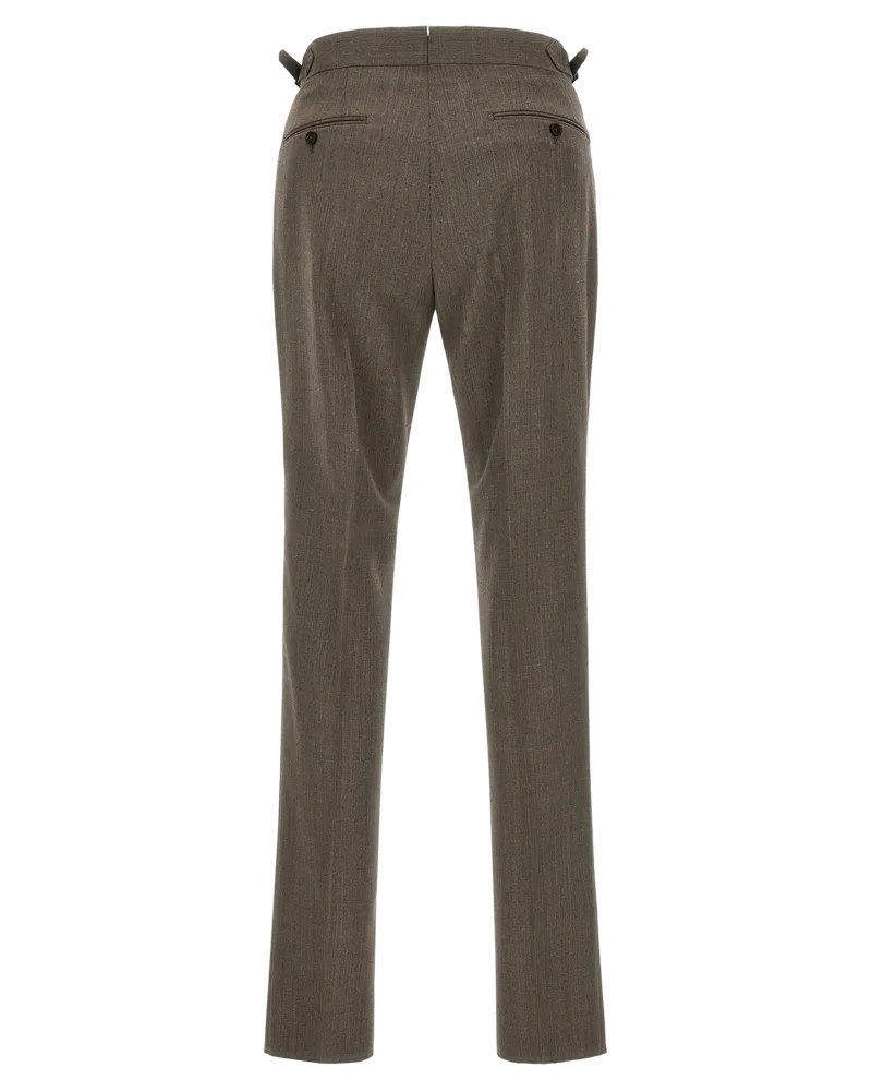 Pal Zileri Wool Blend Trousers — Brown Brown