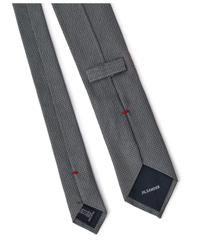 Jil Sander Men's Gray Silk Tie Gray