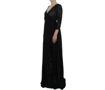 Lace Knit Maxi Dress — Black