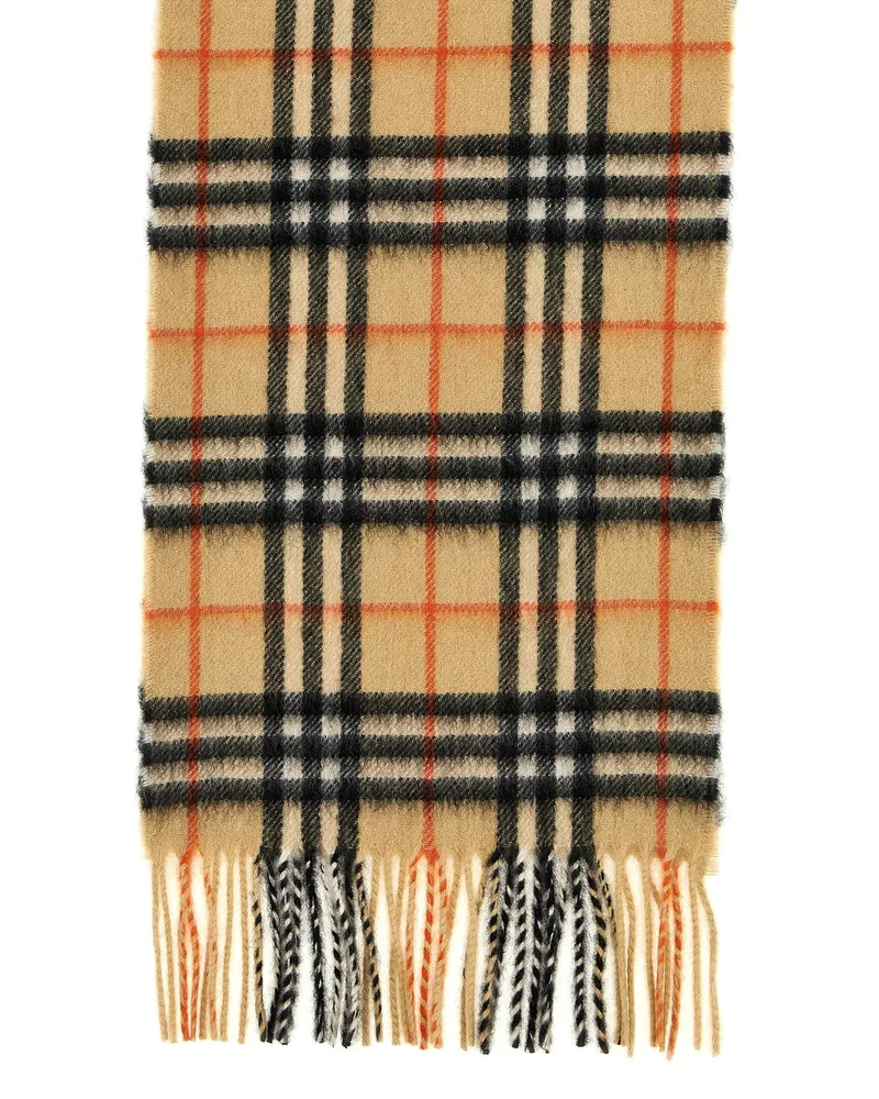 Burberry Check Cashmere Scarf — Beige Beige