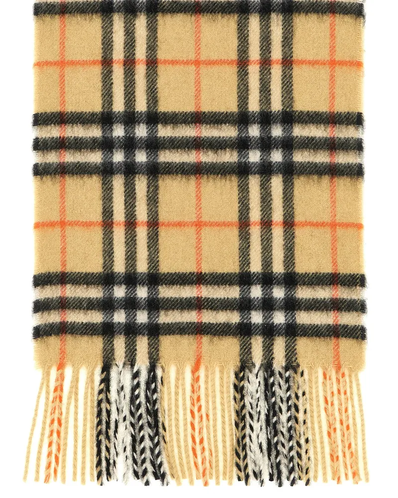 Burberry Check Cashmere Scarf — Beige Beige