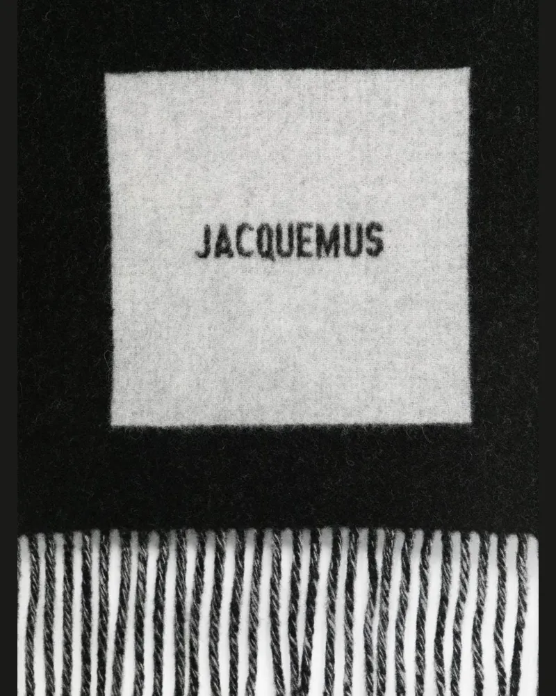 Jacquemus Jacquard Logo Scarf — Black Black